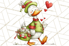Valentine Goose Clipart PNG, Cute Watercolor Goose World Png Product Image 3