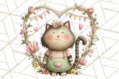 Valentine Cat Clipart PNG, Cute Valentine Cats, Kids Product Image 3