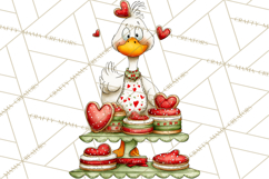 Valentine Goose Clipart PNG, Cute Watercolor Goose World Png Product Image 4