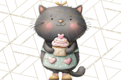 Valentine Cat Clipart PNG, Cute Valentine Cats, Kids Product Image 4