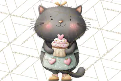 Valentine Cat Clipart PNG, Cute Valentine Cats, Kids Product Image 4