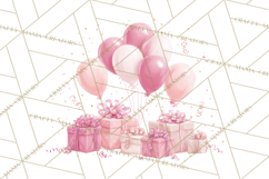 Pink Birthday Clipart, Vibrant Party Decorations PNG Product Image 5