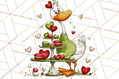 Valentine Goose Clipart PNG, Cute Watercolor Goose World Png Product Image 5