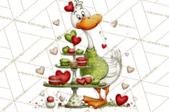 Valentine Goose Clipart PNG, Cute Watercolor Goose World Png Product Image 5