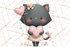 Valentine Cat Clipart PNG, Cute Valentine Cats, Kids Product Image 5