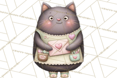 Valentine Cat Clipart PNG, Cute Valentine Cats, Kids Product Image 2