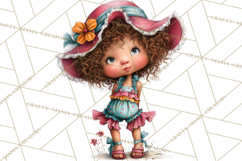 Retro Glam Kids Clipart PNG, Vintage Inspired Mini World Product Image 2