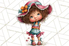 Retro Glam Kids Clipart PNG, Vintage Inspired Mini World Product Image 2