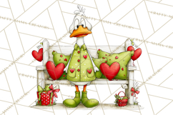 Valentine Goose Clipart PNG, Cute Watercolor Goose World Png Product Image 2