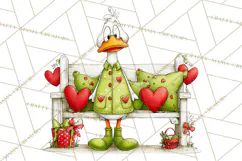 Valentine Goose Clipart PNG, Cute Watercolor Goose World Png Product Image 2