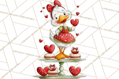 Valentine Goose Clipart PNG, Cute Watercolor Goose World Png Product Image 3