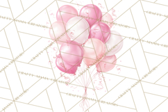 Pink Birthday Clipart, Vibrant Party Decorations PNG Product Image 3
