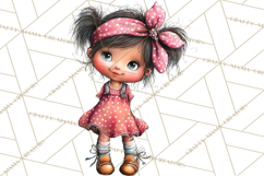 Retro Glam Kids Clipart PNG, Vintage Inspired Mini World Product Image 4