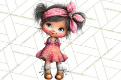 Retro Glam Kids Clipart PNG, Vintage Inspired Mini World Product Image 4