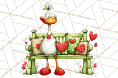 Valentine Goose Clipart PNG, Cute Watercolor Goose World Png Product Image 4