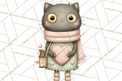 Valentine Cat Clipart PNG, Cute Valentine Cats, Kids Product Image 4