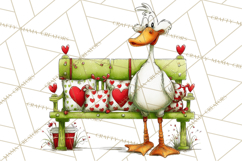 Valentine Goose Clipart PNG, Cute Watercolor Goose World Png Product Image 5