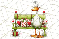 Valentine Goose Clipart PNG, Cute Watercolor Goose World Png Product Image 5
