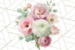 Soft Pastel Spring Floral Clipart, Pink Roses Tulips Png Product Image 5
