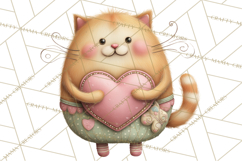 Valentine Cat Clipart PNG, Cute Valentine Cats, Kids Product Image 5