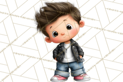 Retro Glam Kids Clipart PNG, Vintage Inspired Mini World Product Image 5