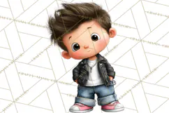 Retro Glam Kids Clipart PNG, Vintage Inspired Mini World Product Image 5