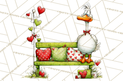 Valentine Goose Clipart PNG, Cute Watercolor Goose World Png Product Image 2
