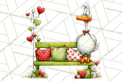 Valentine Goose Clipart PNG, Cute Watercolor Goose World Png Product Image 2