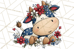 Patriotic Animals Clipart, Whimsical Red White Blue American Product Image 4