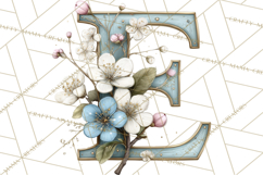 Blooming Letters Clipart, Floral Alphabet Clip Art PNG Product Image 4