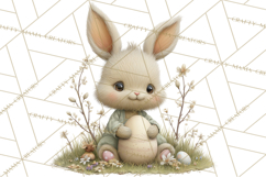 Easter Bunny Clipart PNG, Baby Bunnies in Pastel Garden Product Image 4