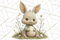 Easter Bunny Clipart PNG, Baby Bunnies in Pastel Garden Product Image 4
