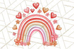 Valentine Boho Rainbow Clipart, Romantic Heart Rainbows PNG Product Image 4