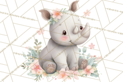 Safari Baby Animals Clipart PNG, Cute Pastel Watercolor Png Product Image 4