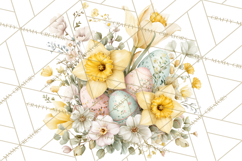 Easter Floral Clipart, Watercolor Spring Flowers Png Product Image 4