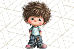 Retro Glam Kids Clipart PNG, Vintage Inspired Mini World Product Image 3