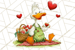 Valentine Goose Clipart PNG, Cute Watercolor Goose World Png Product Image 3