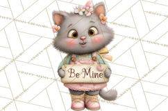 Valentine Cat Clipart PNG, Cute Valentine Cats, Kids Product Image 3