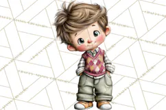 Retro Glam Kids Clipart PNG, Vintage Inspired Mini World Product Image 4