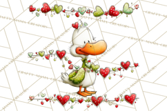 Valentine Goose Clipart PNG, Cute Watercolor Goose World Png Product Image 4