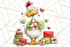 Valentine Goose Clipart PNG, Cute Watercolor Goose World Png Product Image 5