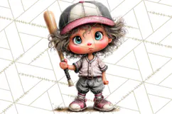 Retro Glam Kids Clipart PNG, Vintage Inspired Mini World Product Image 5