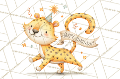 Safari Birthday Clipart PNG, Watercolor Safari Animals Product Image 3