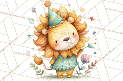 Safari Birthday Clipart PNG, Watercolor Safari Animals Product Image 2