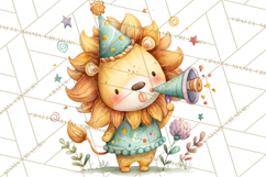 Safari Birthday Clipart PNG, Watercolor Safari Animals Product Image 3