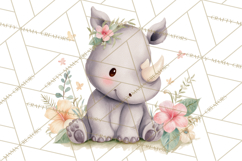 Safari Baby Animals Clipart PNG, Cute Pastel Watercolor Png Product Image 5
