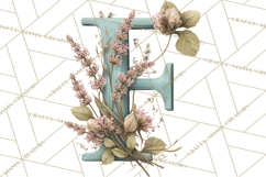 Blooming Letters Clipart, Floral Alphabet Clip Art PNG Product Image 5