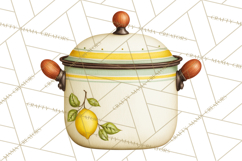 Farmhouse Lemon Kitchen Clipart, Lemon Kitchen Appliances Product Image 5