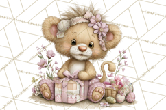 Easter Safari Animal Clipart, Cute Safari Mail PNG Product Image 5
