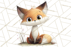 Woodland Animals Clipart, Cute Forest Animals, Foxes Png Product Image 2